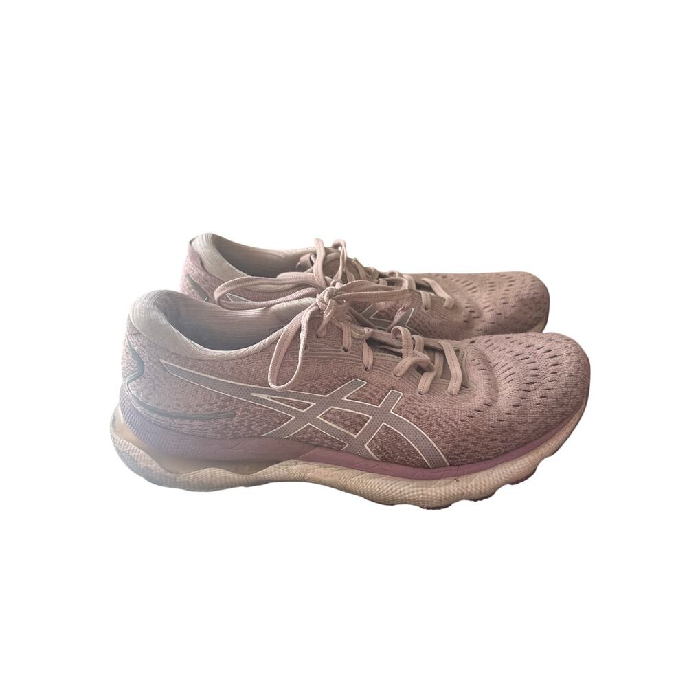 Asics Gel-Nimbus 24 Barley Rose White Athletic Running Shoes Womens 10.5 C
